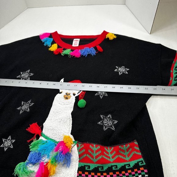 Holiday Time Women's Size Large 12-14 Llama Christmas Sweater Preowned - Picture 8 of 13